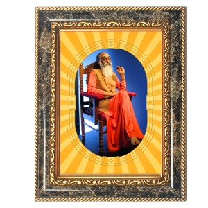 Swami Chinmayananda Spiritual Guru Digital Photo In Designer Frame, Size 8x12 Inch | Hindu Religious Picture For Home Temple, Office & Gift | Wall Art & Pooja Decor (F10430)