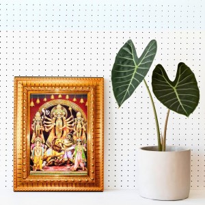 Goddess Maa Durga Golden Designer Photo Frame | 12x16 Inch Religious Wall Hanging Frame For Home & Office Decoration | Hindu Deity Spiritual Gift Item Goddess Maa Durga Golden Designer Photo Frame | 12x16 Inch Religious Wall Hanging Frame For Home & Office Decoration | Hindu Deity Spiritual Gift Item
