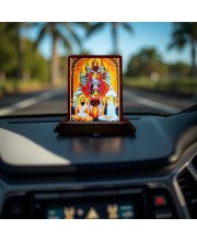 Car Desk/Table Top Goddess Maa Kali Wooden Photo Stand 3x4 Inches, Compact & Stylish Spiritual Display For Car, Home & Office (Pack Of 1) (F14177)