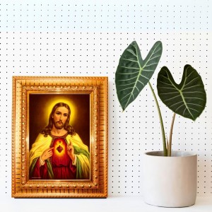 Jesus Christ Golden Designer Photo Frame | 16x20 Inch Religious Wall Hanging Frame For Home & Office Decoration | Hindu Deity Spiritual Gift Item Jesus Christ Golden Designer Photo Frame | 16x20 Inch Religious Wall Hanging Frame For Home & Office Decoration | Hindu Deity Spiritual Gift Item