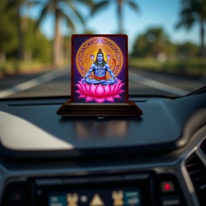 Car Desk/Table Top Lord Shankar Wooden Photo Stand 3x4 Inches, Compact & Stylish Spiritual Display For Car, Home & Office (Pack Of 1) (F15066) Car Desk/Table Top Lord Shankar Wooden Photo Stand 3x4 Inches, Compact & Stylish Spiritual Display For Car, Home & Office (Pack Of 1) (F15066)