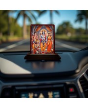 Car Desk/Table Top Lord RamSiya Wooden Photo Stand 3x4 Inches, Compact & Stylish Spiritual Display For Car, Home & Office (Pack Of 1) (F15184)