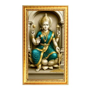 Mata Lakhsmi Digital Golden Color Photo Frame | Hindu Religious Wall Decor | 12x19 Inches - Inspirational Wall Art For Office, Home Decor - Ideal Spiritual Gift (F10237) Mata Lakhsmi Digital Golden Color Photo Frame | Hindu Religious Wall Decor | 12x19 Inches - Inspirational Wall Art For Office, Home Decor - Ideal Spiritual Gift (F10237)