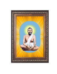 Sri Ramkrishna Spiritual Guru Digital Photo In Designer Frame, Size 14x18 Inch | Hindu Religious Picture For Home Temple, Office & Gift | Wall Art & Pooja Decor (F10473)