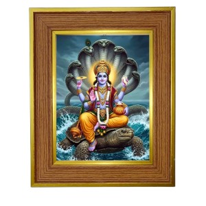 Lord Vishnu Photo Frame 18x22 Inches-Brown Wooden Frame For Home, Office & Temple Decoration And Gifting (F6238) Lord Vishnu Photo Frame 18x22 Inches-Brown Wooden Frame For Home, Office & Temple Decoration And Gifting (F6238)