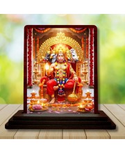 Car Desk/Table Top Lord Hanuman Wooden Photo Stand 3x4 Inches, Compact & Stylish Spiritual Display For Car, Home & Office (Pack Of 1) (F15186)