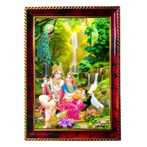 Radha Krishna Photo Frame For Wall & Table | 7x9 Inch Golden Cherry Finish | Decorative Radha Krishna Photo Frame For Home, Office & Pooja Room (F11592) Radha Krishna Photo Frame For Wall & Table | 7x9 Inch Golden Cherry Finish | Decorative Radha Krishna Photo Frame For Home, Office & Pooja Room (F11592)