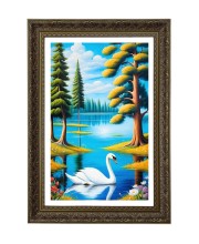 Swan Big Photo Frame - 20x28 Inches For Home,Temple & Office Decoration (F11037)