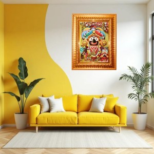 Jaai Jaganaath Golden Designer Photo Frame | 12x16 Inch Religious Wall Hanging Frame For Home & Office Decoration | Hindu Deity Spiritual Gift Item Jaai Jaganaath Golden Designer Photo Frame | 12x16 Inch Religious Wall Hanging Frame For Home & Office Decoration | Hindu Deity Spiritual Gift Item