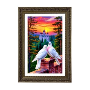 Two White Doves Big Photo Frame - 20x28 Inches For Home,Temple & Office Decoration (F10687) Two White Doves Big Photo Frame - 20x28 Inches For Home,Temple & Office Decoration (F10687)