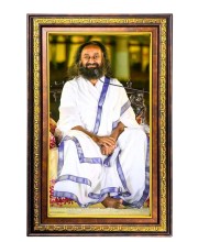Sri Sri Ravi Shankar Digital Golden Balck Color Photo Frame | Hindu Religious Wall Decor | 10x16 Inches - Inspirational Wall Art For Office, Home Decor - Ideal Spiritual Gift (F16612)