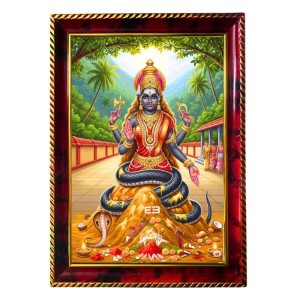 Naga Devi Photo Frame For Wall & Table | 7x9 Inch Golden Cherry Finish | Decorative Naga Devi Photo Frame For Home, Office & Pooja Room (F11702)