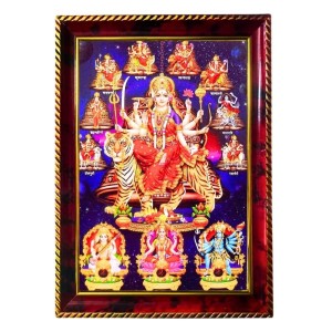 Maa Durga Photo Frame For Wall & Table | 7x9 Inch Golden Cherry Finish | Decorative Maa Durga Photo Frame For Home, Office & Pooja Room (F11338) Maa Durga Photo Frame For Wall & Table | 7x9 Inch Golden Cherry Finish | Decorative Maa Durga Photo Frame For Home, Office & Pooja Room (F11338)