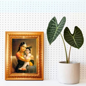 Yashoda Lord Krishna Golden Designer Photo Frame | 10x14 Inch Religious Wall Hanging Frame For Home & Office Decoration | Hindu Deity Spiritual Gift Item Yashoda Lord Krishna Golden Designer Photo Frame | 10x14 Inch Religious Wall Hanging Frame For Home & Office Decoration | Hindu Deity Spiritual Gift Item
