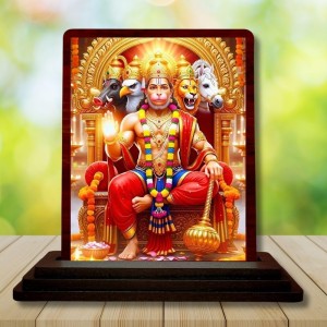 Car Desk/Table Top Lord Hanuman Wooden Photo Stand 3x4 Inches, Compact & Stylish Spiritual Display For Car, Home & Office (Pack Of 1) (F14242) Car Desk/Table Top Lord Hanuman Wooden Photo Stand 3x4 Inches, Compact & Stylish Spiritual Display For Car, Home & Office (Pack Of 1) (F14242)