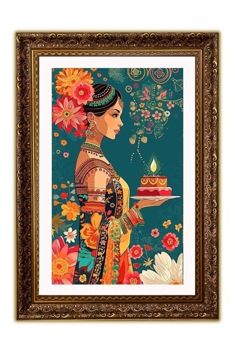 Vertical16X24 Inches Frame Big Photo Frame - 20x28 Inches For Home,Temple & Office Decoration (F10887)