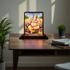 Car Desk/Table Top Lord Ganesha Wooden Photo Stand 3x4 Inches, Compact & Stylish Spiritual Display For Car, Home & Office (Pack Of 1) (F14523) Car Desk/Table Top Lord Ganesha Wooden Photo Stand 3x4 Inches, Compact & Stylish Spiritual Display For Car, Home & Office (Pack Of 1) (F14523)