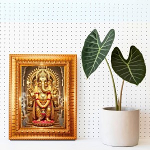 Lord Ganesha Golden Designer Photo Frame | 18x22 Inch Religious Wall Hanging Frame For Home & Office Decoration | Hindu Deity Spiritual Gift Item Lord Ganesha Golden Designer Photo Frame | 18x22 Inch Religious Wall Hanging Frame For Home & Office Decoration | Hindu Deity Spiritual Gift Item