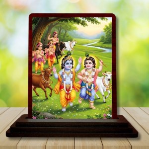 Car Desk/Table Top Lord Krishna Wooden Photo Stand 3x4 Inches, Compact & Stylish Spiritual Display For Car, Home & Office (Pack Of 1) (F14271) Car Desk/Table Top Lord Krishna Wooden Photo Stand 3x4 Inches, Compact & Stylish Spiritual Display For Car, Home & Office (Pack Of 1) (F14271)