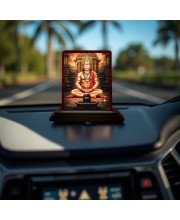 Car Desk/Table Top Lord Hanuman Wooden Photo Stand 3x4 Inches, Compact & Stylish Spiritual Display For Car, Home & Office (Pack Of 1) (F14432)