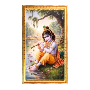 Little Krishna Digital Golden Color Photo Frame | Hindu Religious Wall Decor | 8x15 Inches - Inspirational Wall Art For Office, Home Decor - Ideal Spiritual Gift (F10210) Little Krishna Digital Golden Color Photo Frame | Hindu Religious Wall Decor | 8x15 Inches - Inspirational Wall Art For Office, Home Decor - Ideal Spiritual Gift (F10210)
