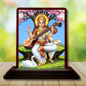Car Desk/Table Top Goddess Saraswathi Wooden Photo Stand 3x4 Inches, Compact & Stylish Spiritual Display For Car, Home & Office (Pack Of 1) (F14424) Car Desk/Table Top Goddess Saraswathi Wooden Photo Stand 3x4 Inches, Compact & Stylish Spiritual Display For Car, Home & Office (Pack Of 1) (F14424)