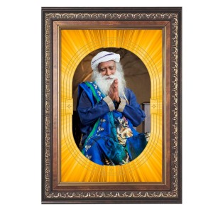 Sadhguruu Spiritual Guru Digital Photo In Designer Frame, Size 8x12 Inch | Hindu Religious Picture For Home Temple, Office & Gift | Wall Art & Pooja Decor (F10475)