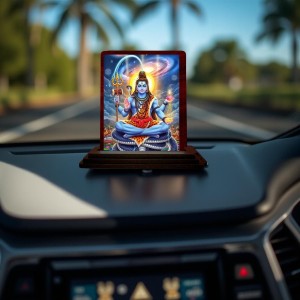 Car Desk/Table Top Lord Shiva Wooden Photo Stand 3x4 Inches, Compact & Stylish Spiritual Display For Car, Home & Office (Pack Of 1) (F14285) Car Desk/Table Top Lord Shiva Wooden Photo Stand 3x4 Inches, Compact & Stylish Spiritual Display For Car, Home & Office (Pack Of 1) (F14285)