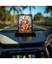 Car Desk/Table Top Lord Rama Hanuman Wooden Photo Stand 3x4 Inches, Compact & Stylish Spiritual Display For Car, Home & Office (Pack Of 1) (F14281)
