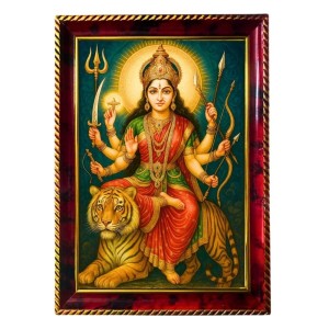 Maa Durga Photo Frame For Wall & Table | 7x9 Inch Golden Cherry Finish | Decorative Maa Durga Photo Frame For Home, Office & Pooja Room (F11728) Maa Durga Photo Frame For Wall & Table | 7x9 Inch Golden Cherry Finish | Decorative Maa Durga Photo Frame For Home, Office & Pooja Room (F11728)