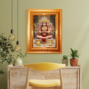 Jay Bajrangbali Golden Designer Photo Frame | 10x14 Inch Religious Wall Hanging Frame For Home & Office Decoration | Hindu Deity Jay Bajrangbali Spiritual Gift Item Jay Bajrangbali Golden Designer Photo Frame | 10x14 Inch Religious Wall Hanging Frame For Home & Office Decoration | Hindu Deity Jay Bajrangbali Spiritual Gift Item