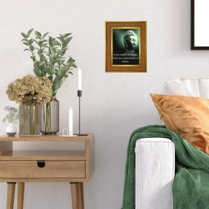 Lord Buddha Photo Frame 10x14 Inches-Brown Wooden Frame For Home, Office & Temple Decoration And Gifting (F6309)