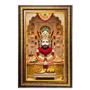 KhatuShyam Digital Golden Balck Color Photo Frame | Hindu Religious Wall Decor | 10x16 Inches - Inspirational Wall Art For Office, Home Decor - Ideal Spiritual Gift (F16679)