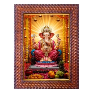 Mata Saraswati Photo Frame 21X25 Inch Religious Wall & Table Decor Frame | Mata Saraswati Spiritual Photo Frame For Home, Temple & Office (F17987X21X25)