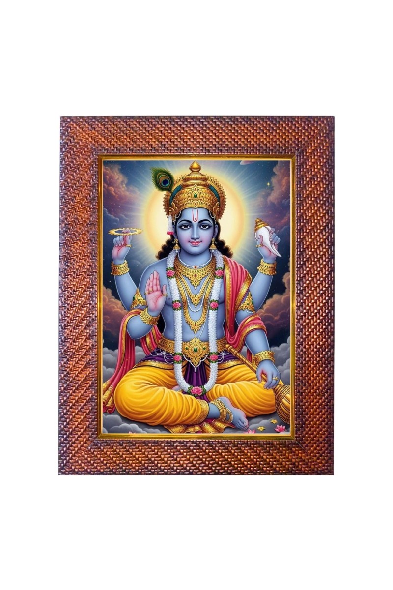 Lord Ganesha Photo Frame 21X25 Inch Religious Wall & Table Decor Frame | Lord Ganesha Spiritual Photo Frame For Home, Temple & Office | Decorative Hindu God & Goddess Frame (Pack Of 1) (F17982)