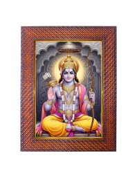 Lord Krishna Photo Frame 21X25 Inch Religious Wall & Table Decor Frame | Lord Krishna Spiritual Photo Frame For Home, Temple & Office | Decorative Hindu God & Goddess Frame (Pack Of 1) (F18057)