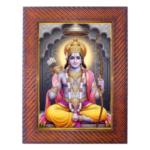 Lord Krishna Photo Frame 21X25 Inch Religious Wall & Table Decor Frame | Lord Krishna Spiritual Photo Frame For Home, Temple & Office | Decorative Hindu God & Goddess Frame (Pack Of 1) (F18057)
