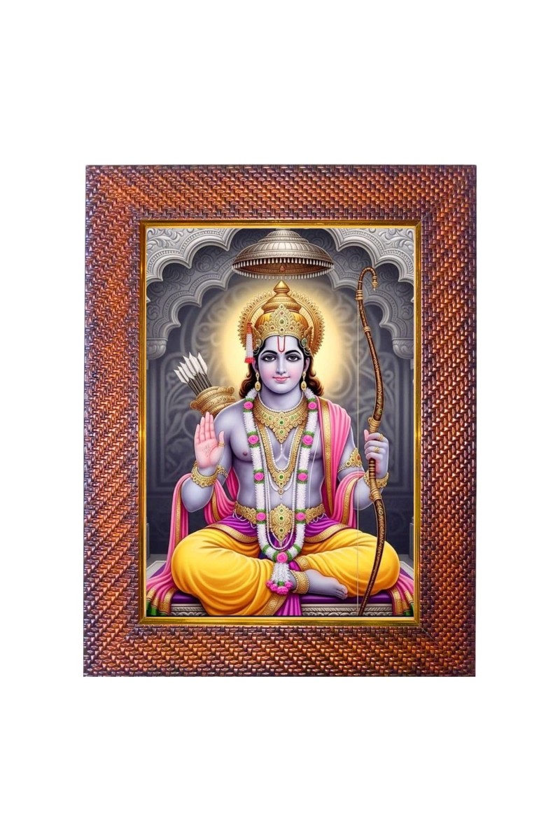 Lord Krishna Photo Frame 21X25 Inch Religious Wall & Table Decor Frame | Lord Krishna Spiritual Photo Frame For Home, Temple & Office | Decorative Hindu God & Goddess Frame (Pack Of 1) (F18057)