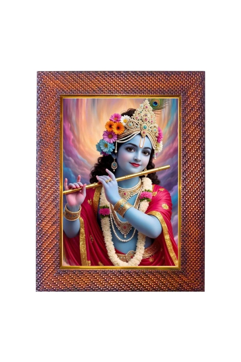 Lord Vishnu Photo Frame 21X25 Inch Religious Wall & Table Decor Frame | Lord Vishnu Spiritual Photo Frame For Home, Temple & Office | Decorative Hindu God & Goddess Frame (Pack Of 1) (F17988)