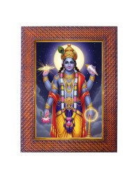Lord Krishna Photo Frame 21X25 Inch Religious Wall & Table Decor Frame | Lord Krishna Spiritual Photo Frame For Home, Temple & Office | Decorative Hindu God & Goddess Frame (Pack Of 1) (F18004)