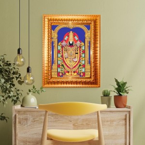 Lord Venkateswara Golden Designer Photo Frame | 10x14 Inch Religious Wall Hanging Frame For Home & Office Decoration | Hindu Deity Lord Venkateswara Spiritual Gift Item Lord Venkateswara Golden Designer Photo Frame | 10x14 Inch Religious Wall Hanging Frame For Home & Office Decoration | Hindu Deity Lord Venkateswara Spiritual Gift Item