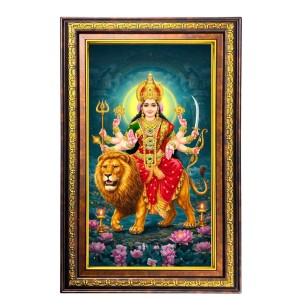 Ma Durga Digital Golden Balck Color Photo Frame | Hindu Religious Wall Decor | 10x16 Inches - Inspirational Wall Art For Office, Home Decor - Ideal Spiritual Gift (F16960) Ma Durga Digital Golden Balck Color Photo Frame | Hindu Religious Wall Decor | 10x16 Inches - Inspirational Wall Art For Office, Home Decor - Ideal Spiritual Gift (F16960)