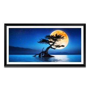 Nature Landscape Floating Frame Scenery Digital Print - (I5613) - 12x24 inch Modern Nature Wall Art for Living Room, Bedroom, Office, Hotels, Drawing Room