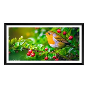 Nature Landscape Floating Frame Scenery Digital Print - (I5914) - 12x24 inch Modern Nature Wall Art for Living Room, Bedroom, Office, Hotels, Drawing Room