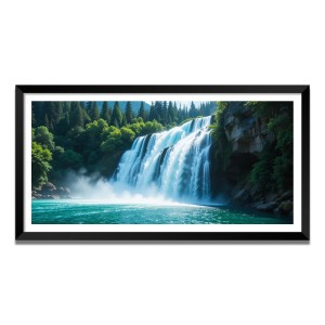 Nature Landscape Floating Frame Scenery Digital Print - (I5591) - 12x24 inch Modern Nature Wall Art for Living Room, Bedroom, Office, Hotels, Drawing Room
