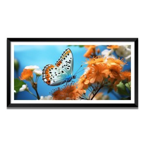 Nature Landscape Floating Frame Scenery Digital Print - (I5722) - 12x24 inch Modern Nature Wall Art for Living Room, Bedroom, Office, Hotels, Drawing Room