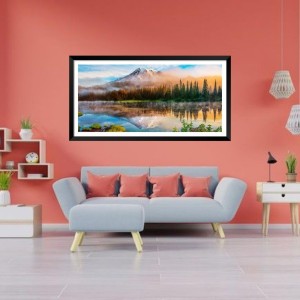Nature Landscape Floating Frame Scenery Digital Print - (I5903) - 12x24 inch Modern Nature Wall Art for Living Room, Bedroom, Office, Hotels, Drawing Room