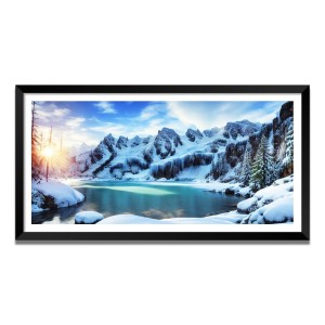 Nature Landscape Floating Frame Scenery Digital Print - (I5603) - 12x24 inch Modern Nature Wall Art for Living Room, Bedroom, Office, Hotels, Drawing Room