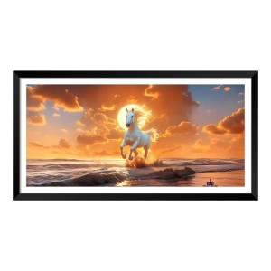 Nature Landscape Floating Frame Scenery Digital Print - (I5922) - 12x24 inch Modern Nature Wall Art for Living Room, Bedroom, Office, Hotels, Drawing Room