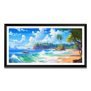 Nature Landscape Floating Frame Scenery Digital Print - (I5618) - 12x24 inch Modern Nature Wall Art for Living Room, Bedroom, Office, Hotels, Drawing Room
